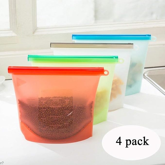 2-tlg. Silikon Knetbeutel Set - Wiederverwendbar Für Teig & Lebensmittel