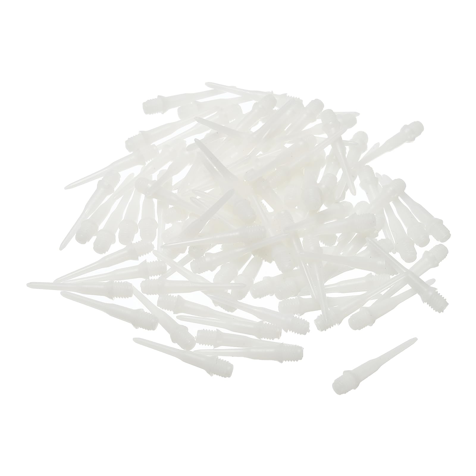 PATIKIL Plastic Dart Tips, 100 Pack 2BA Thread Soft Dart Tips Plastic Tip Soft Tip Dart Accessories, White