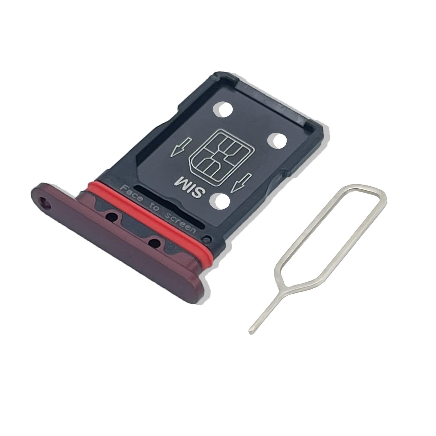 Eonpam Original DUAL SIM Card Slot Tray Holder Replacement for (Realme X50 Pro) Incl SIM Pin (Red)