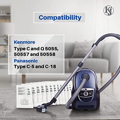 K&J 12Pack Type C Canister Vacuum Bags Compatible with Kenmore C,Q