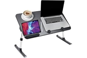 AXTON Laptop Table Desk Stand, Adjustable, Portable, Foldable Workstation for Floor, Couch, Sofa, Breakfast, Lap - for Home, 