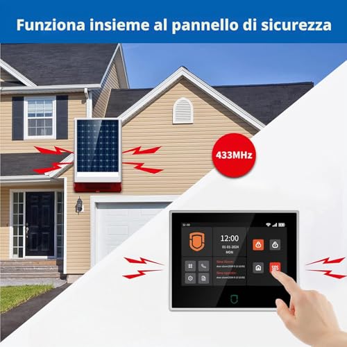 Wolf Guard Home Home Alarm with 7 Inch Touch Screen, 4G Smart Security System + WiFi App Tuya with Outdoor Solar Siren 110dB, Motion Detector (WT4F-W06)
