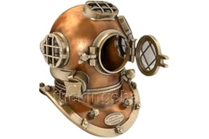 Generic Vintage Mark V Copper Brass Diving Helmet, Antique Nautical Style, Large U.S Navy Mark V Copper Brass Diving Divers H