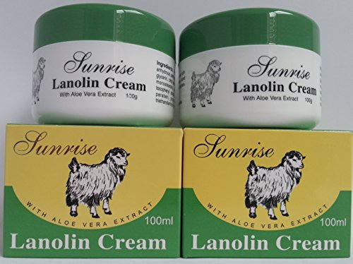 2xSunrise Lanolin Cream With Aloe Vera Extract 100ml Made in Australia
