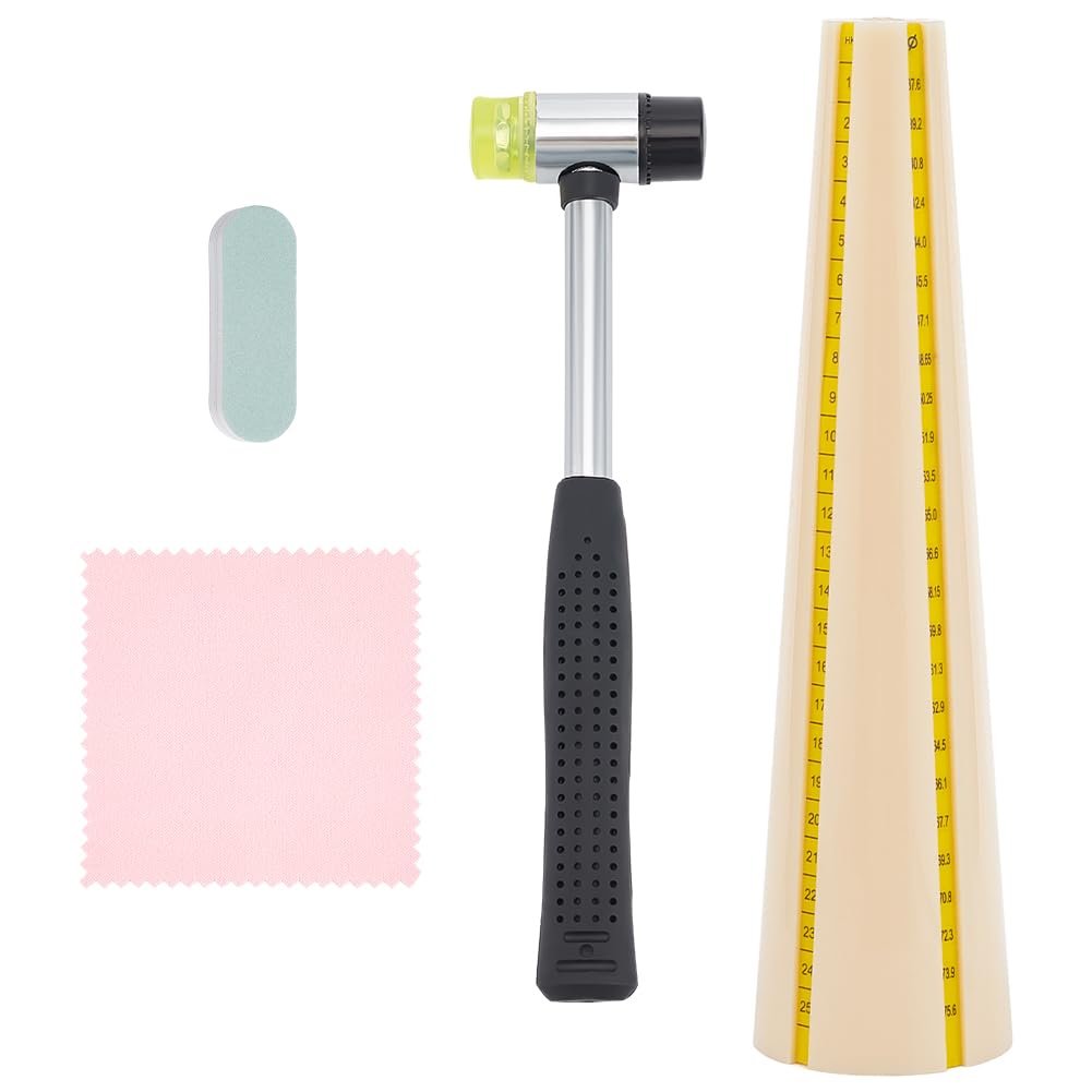 UNICRAFTALE Bracelet Mandrel and Bangle Enlarger Stick, Double-Faced Soft Plastic Mallet, Jewelry Sizing Tool, Silver Polishing Cloth, and Bangle Shaper Repair Kit