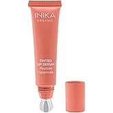 INIKA Organic Tinted Lip Serum | Ceramide + Peptide Infused, Sheer Wash of Color, Plumps, Softens, Smooths, Hydrates + Repairs. Natural & Vegan (Blush)