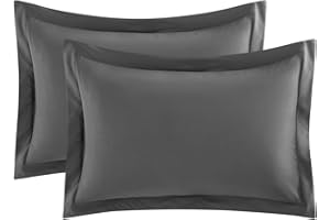 VANTA REPUBLIC Sham Pillows Set of 2, 20 X 40, Hypoallergenic Pillow Cover, High Thread Count, Double Brushed Microfiber, 2200 Series, 90 GSM, Hotel Collection, King Size Pillow Shams Set of 2 (Gray, King)
