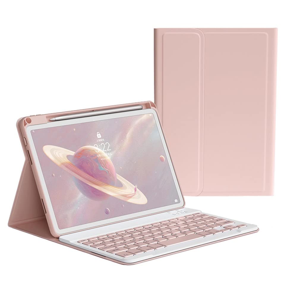 KMXDD Keyboard Case for iPad Air 11 inch M3/M2, Air 5th 4th Generation 10.9", iPad Pro 11 1st/2nd/3rd/4th Generation Case with Wireless Detachable Bluetooth Color Keyboard Cover (Pink)