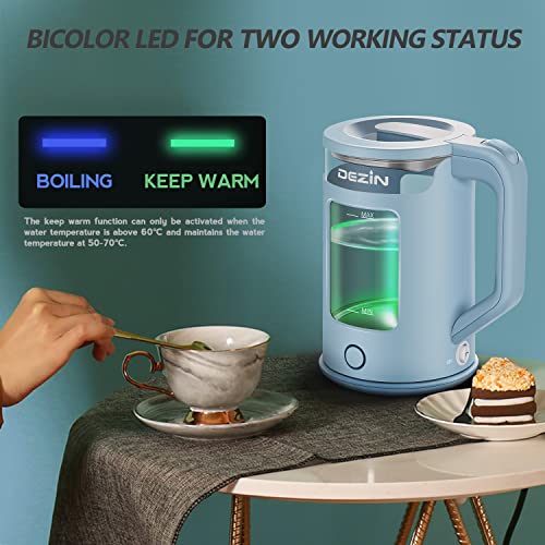 Dezin Electric Kettle with Keep Warm Function, BPA Free WindowGlass