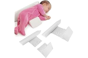 A LITTLE PILLOW COMPANY Baby Side Sleeper Wedge Adjustable,Wedge Pillow for Newborn Anti-Deflection Waist Protection,Removable Anti-Roll Sleep Positioner-White