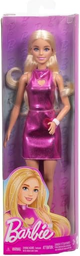 Barbie Fashionistas Doll 230 Blond Hair Metallic Pink Minidress Heart HYT88 view 4