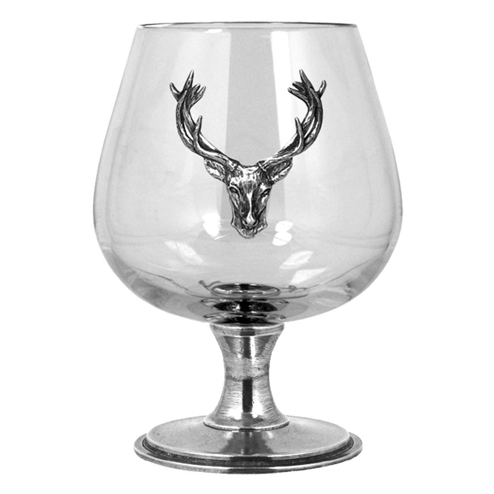 English Pewter Company Stag Single Pewter Brandy Cognac Snifter Glass [STAG110]