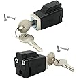 2 Pack Sliding Window Stopper Lock with 2 Keys - for Thickness 1/4" Small Frame Edge Clamp, Aluminum Alloy Windows Frame Locking Tool for Home Office Children Safety Sash Requires Drilling