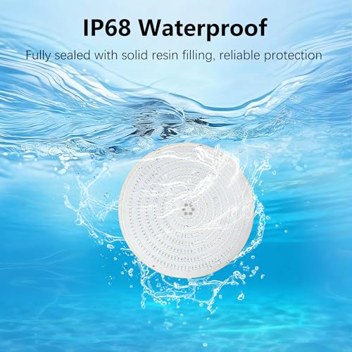 OSREE 35W LED Pool Spotlight PAR56 Extra Flat, Underwater Pool Lamp 3500 lm, Non-Dimmable, Waterproof IP68 Resin Filling Light for Concrete and Liner Pools, 12 V AC/DC, Cold White