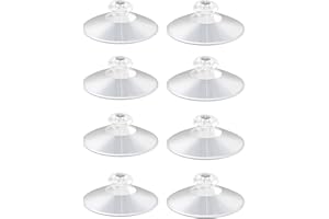 KPPTYTY Shower Caddy Connectors Suction Cups for Bathroom, 2 Inch PVC Plastic Heavy Strength Large Clear Sucker Without Hooks, Replacement Suction Cups Compatible with iDesign (8PCS)