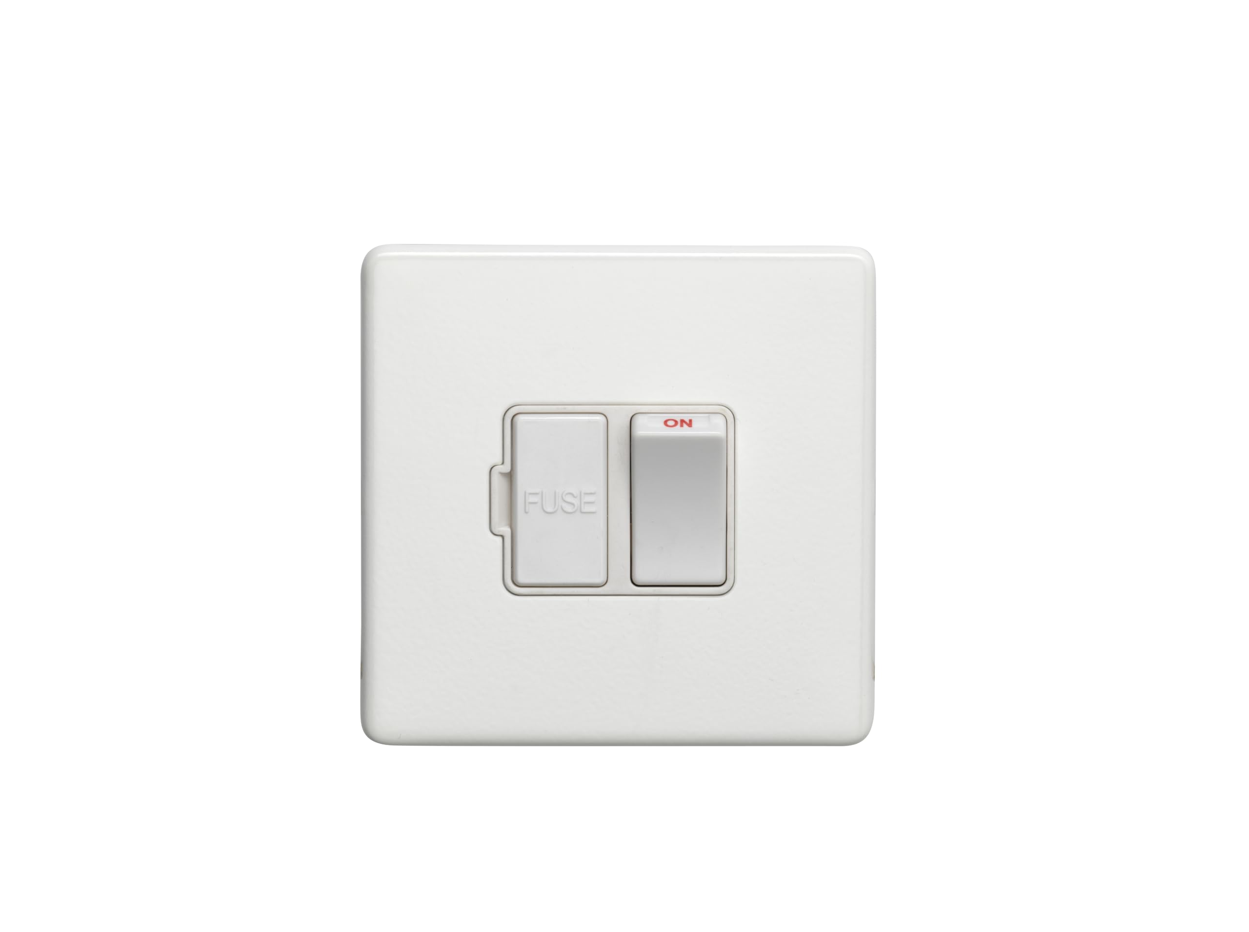 13Amp Switched Fuse Spur Flat Concealed White Plate White Rocker — image 1