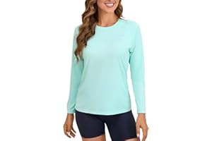 Eteoepo Rash Guard for Women UPF 50+ Long Sleeve Shirts Surfing Swimming Tops Lightweight