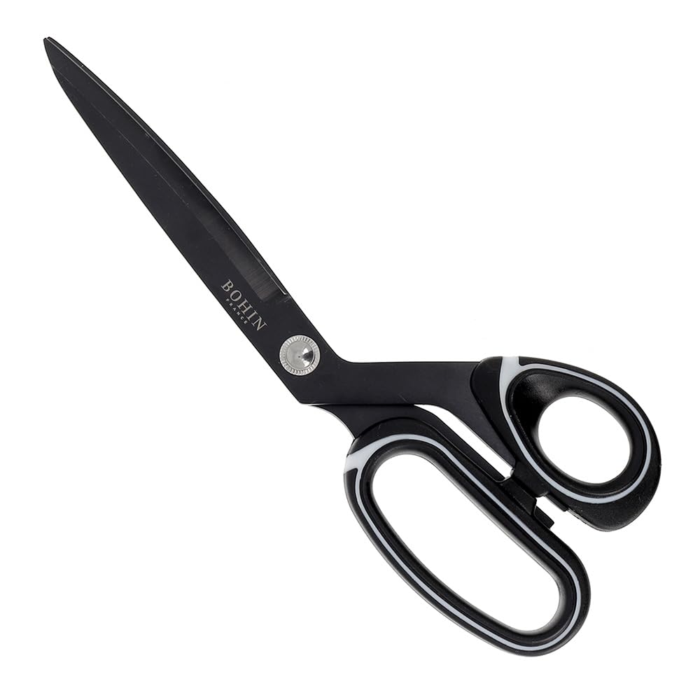 BOHIN France - BOHIN France Stainless Steel Titanium Coated (26cm) Professional Sewing Scissors with Ergonomic Handles - 1 Piece