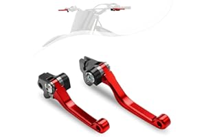 BAOUFF Dirt Bike Foldable Clutch Brake Levers,CNC Clutch Lever Breakaway Levers for CRF150R 07-25/CR80R CR85R 98-07/XR650R 00-06/CR125R CR250R 92-03 Red