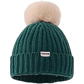KORADI Girls Knit Hats Boys Winter Beanie Hat Unisex Kids Cuffed Skull Caps with Pom No Lining 1-8 Years