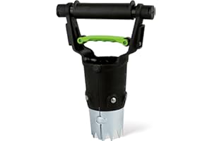 H HUGELEAF Hugeleaf Bulb Planter Tool, 1-5 Inch Depth Garden Bulb Planter with Comfortable Grip Handle, Galvanized Steel Serrated Edge for Planting Tulip Daffodils Dahlias Onions