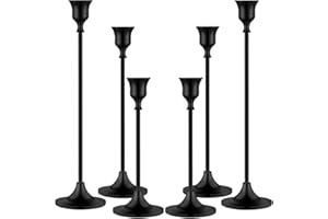 6pack Taper Candle Holders Vintage Candle Stick Holder Black Candlestick Holders Decorative for Dinner Party Table Centerpiec