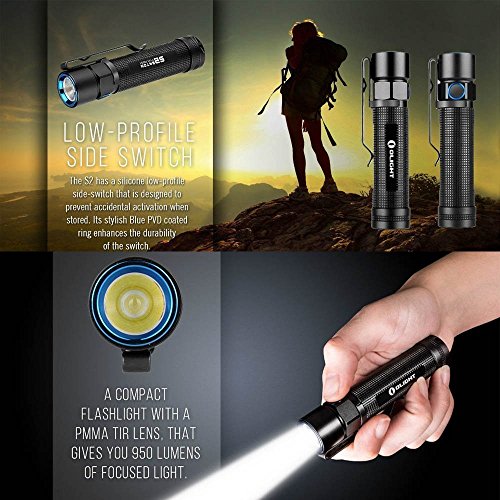 Olight EDC Best LED Flashlight S2 Cree XML2 950 Lumens EDC LED Torch with VariableOutput Side