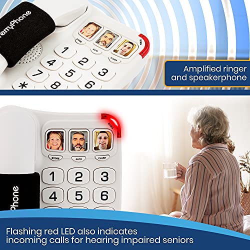 Big Button Phone for Seniors Corded Landline Telephone Dialling for Visually