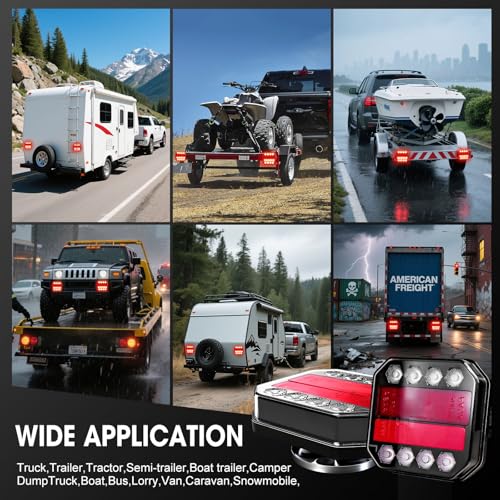 GEN-3 Wireless Trailer Lights Magnetic Kit, 100ft Bluetooth Wireless Tail Lights, USB-C Quick-Charge Car LED Trailer Lights, DOT Certified IP65 Waterproof for Trucks, Boat, RV, Vehicle