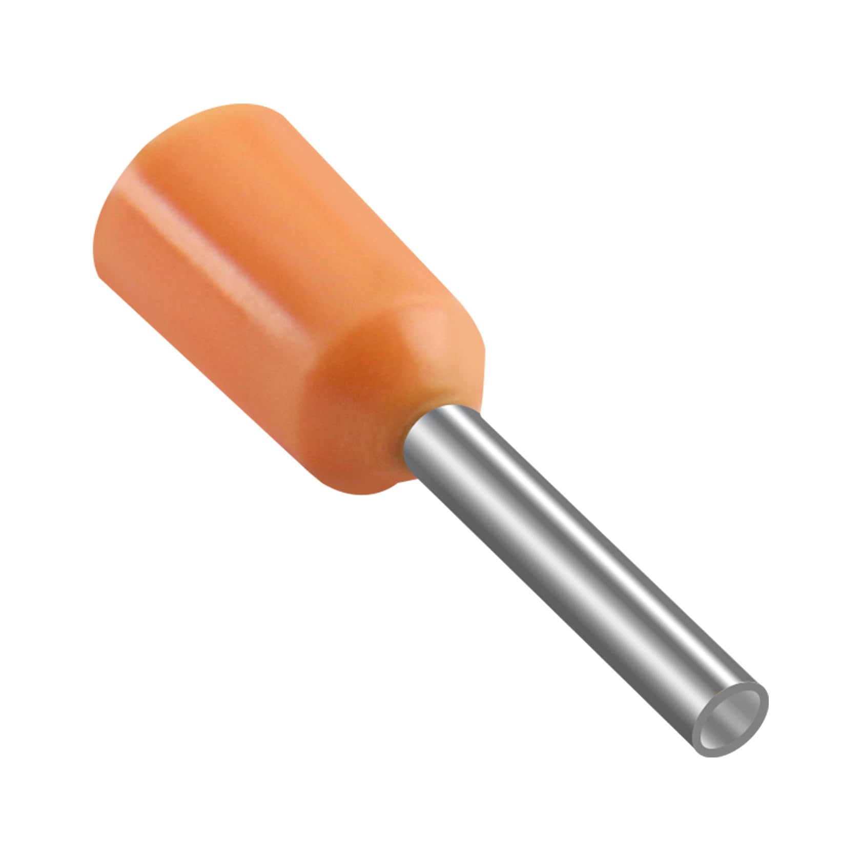Heschen Cord End Terminal, E0508, AWG22 / 0.5mm², Wire Copper Crimp Connector, Vinyl Insulated, Orange, Pack of 1000