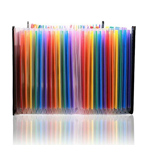 Expanding Accordion File Folder 24 Pockets, Alphabetical Expandable