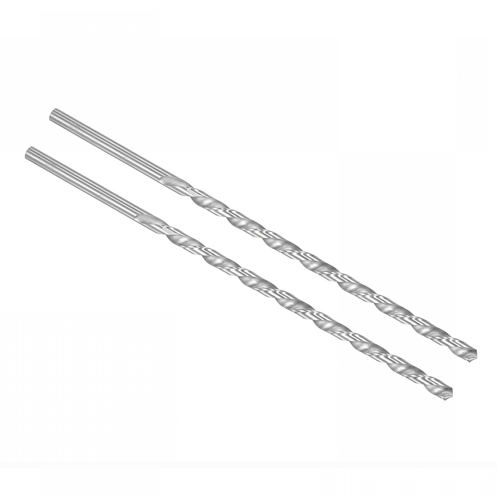 TOP-VIGOR 2Pcs 7mm Dia Extra Long Twist Drill Bits, 250mm Length High Speed Steel Extended Spiral Drill Bit, Straight Shank Twist Drill Bit Tool for Wood Metal Aluminum Plastic
