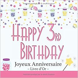 Happy 3rd Birthday Joyeux Anniversaire I Livre D Or I Monde Magique Des Elfes Bleu I Felicitations Et Jolis Souvenirs I Anniversaire Decoration 3 Ans I Softcover I Idee Cadeau French Edition