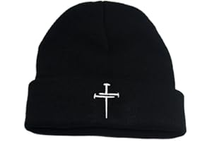 Christian Jesus Cross Beanie Hat - Cozy Warm Religious Gift for Christians, One Size Fits All with Stretchable Cuff, Church S