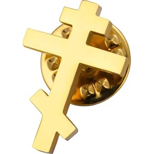 Stainless Steel Antique Orthodox Cross Brooch Pin Antique Christian Faith Symbol Vintage Lapel Pin For Men and Women