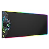 Gaming Mouse Pad RGB, 35"x15.8" Large Keyboard Desk