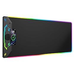 Gaming Mouse Pad RGB, 35"x15.8" Large Keyboard Desk