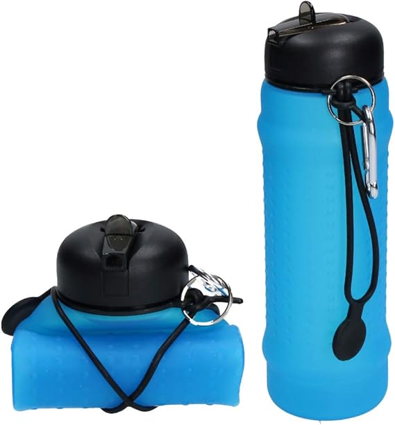 HOSPAOP Faltbare Wasserflasche 500ml - 4 Stück Mit Karabiner BPA-frei