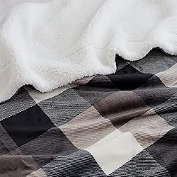 SOCHOW Buffalo Plaid Sherpa Fleece Throw