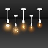 Caldarax Ceiling Pendant Light Fitting B22 White 6 Inch 150mm view 5