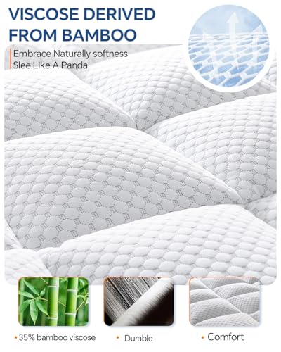 BEDELITE Dual Layer 4 Inch King Size Memory Foam Mattress Topper | 2 Inch Soft Pillow Top Mattress Pad Cover and 2 Inch Gel Memory Foam for Pressure Relief, 2-in-1 Design for Comfort & Support