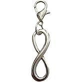 WYGUYO 3pcs Infinity Clip on Charm, 8 Symbol Zipper Pull, Punk Planner Charm, Connector Charms Jewelry Making Accessories