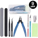 Findfly 9Pcs Gundam Model Tools Kit Hobby Building Tools Craft Set for Basic Model Building, Repairing and Fixing