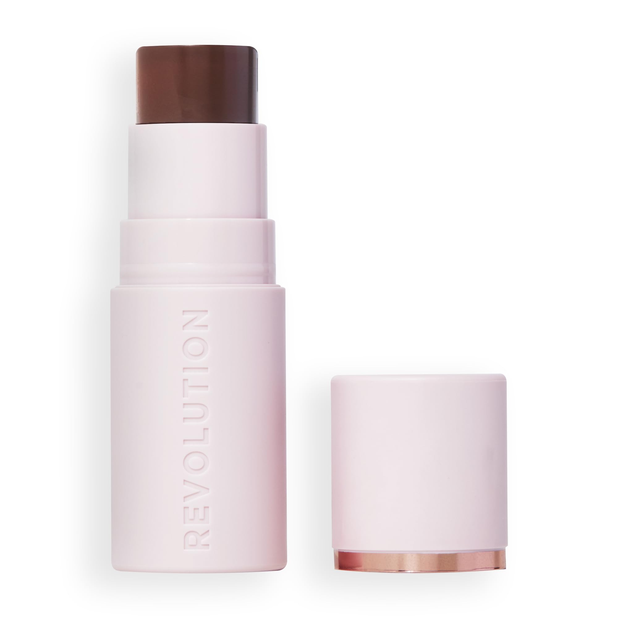 Photo 1 of **2 pack**Revolution Beauty London, Skin Silk Bronzer Stick, Buildable Color for Cheek, Eye, & Lip, Cream-to-Powder Formula, Vegan & Cruelty-Free, Dark Cocoa, 0.15 oz