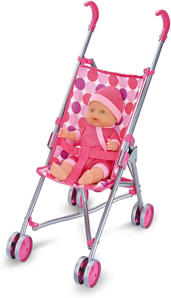 RAM Kids Pretend Play Folding Pushchair Dolls Pram Toy for Girls