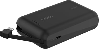 BoostCharge Batería Externa 10000 mAh con Cable USB-C - Negro