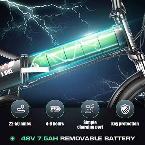 VIVI Electric Bike for Adult, 20" Folding Electric Bicycle 48V 500W Ebike, Foldable Electric