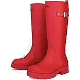 Startflare Women's Knee-High Rain Boots - Waterproof Rubber Work Boots with Wide Calf & Anti-Slip Sole for Gardening, Fishing and Outdoor