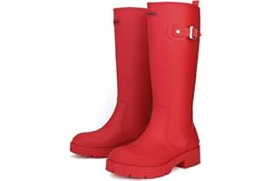 STARFLARE Rain Boots Women, Waterproof Rubber Garden Boots,Fashionable Knee High Boots Lightweight Comfortable Durable Muck Boots for Walking, Fishing, Outdoor Work