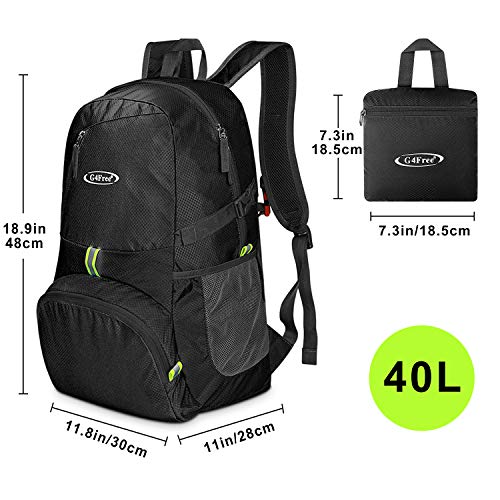 G4Free Lightweight Packable Travel Hiking Backpack 40L Handy Foldable